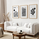 Set Of 3 Black and White Minimalist Prints by Wall Art Set