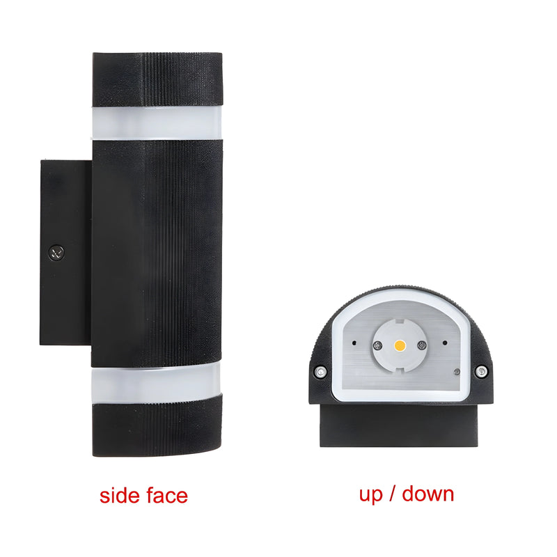 Modern Matte Black Outdoor Waterproof Aluminum LED Wall Light For Porch