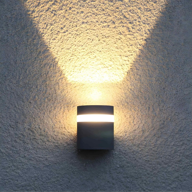 Modern Matte Black Outdoor Waterproof Aluminum LED Wall Light For Porch