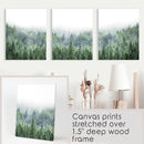 Nordic Nature Wall Art Set. Green Foggy Forest by Wall Art Set