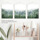 Nordic Nature Wall Art Set. Green Foggy Forest by Wall Art Set