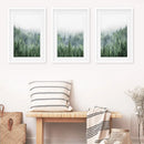 Nordic Nature Wall Art Set. Green Foggy Forest by Wall Art Set