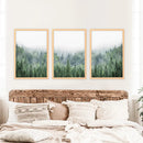Nordic Nature Wall Art Set. Green Foggy Forest by Wall Art Set