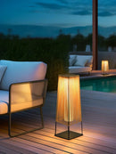 Modern Plastic Rattan Outdoor Post Floor Lamp