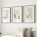 Wildflower Nature Prints. Modern Wall Art Decor by Wall Art Set