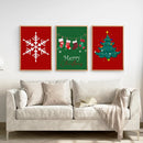 Modern Xmas Holiday Decor Nursery Wall Art Prints by Wall Art Set