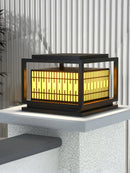 Modern Square Window Grille Outdoor Post Light