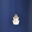 Modern Stacked Conical Alabaster Pendant Light