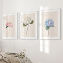 Minimalist Botanical Hydrangea Art Poster Decor by Wall Art Set