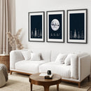 Winter Nordic Landscape Xmas Set of 3 Prints by Wall Art Set