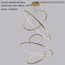 Large Ring Stainless Steel Light Fixture for Living Room, Hall, Staircase, Foyer, Stairwell