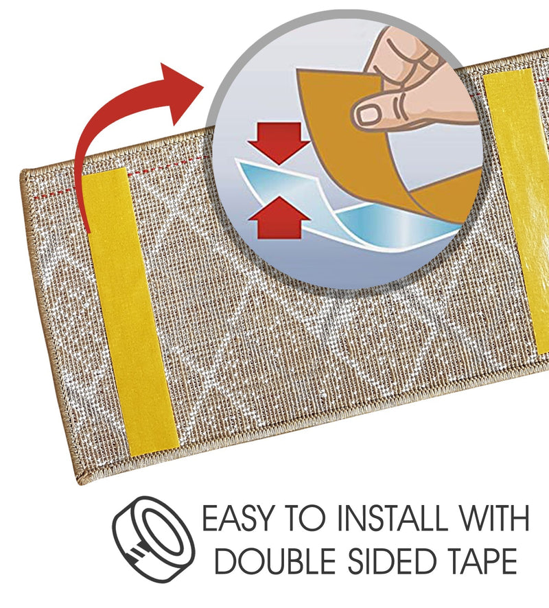 Stair Treads Rug 9"x28" Modern Collection | Beige