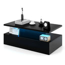 Modern 2-tier High Glossy Table with Adjustable Light Colors for Living Room by LJGDeals