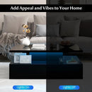 Modern 2-tier High Glossy Table with Adjustable Light Colors for Living Room by LJGDeals