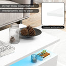 Modern 2-tier High Glossy Table with Adjustable Light Colors for Living Room by LJGDeals