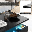 Modern 2-tier High Glossy Table with Adjustable Light Colors for Living Room by LJGDeals