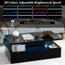 Modern 2-tier High Glossy Table with Adjustable Light Colors for Living Room by LJGDeals