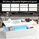 Modern 2-tier High Glossy Table with Adjustable Light Colors for Living Room by LJGDeals