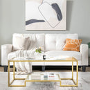Modern 2-Tier Rectangular Coffee Table with Glass Table Top by LJGDeals