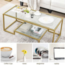 Modern 2-Tier Rectangular Coffee Table with Glass Table Top by LJGDeals