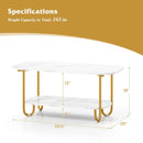 Modern 2-tier Faux Marble Top Coffee Table-White by LJGDeals
