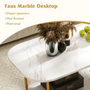 Modern 2-tier Faux Marble Top Coffee Table-White by LJGDeals