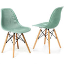 Modern 3-Piece Dining Set: Round Table with Set of 2 Hollow Plastic Chairs by LJGDeals