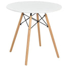 Modern 3-Piece Dining Set: Round Table with Set of 2 Hollow Plastic Chairs by LJGDeals