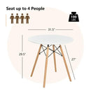 Modern 3-Piece Dining Set: Round Table with Set of 2 Hollow Plastic Chairs by LJGDeals