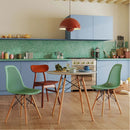 Modern 3-Piece Dining Set: Round Table with Set of 2 Hollow Plastic Chairs by LJGDeals