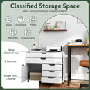 Modern Vertical 5-Drawer Mobile Chest with Door 5 Casters by LJGDeals