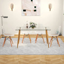 5 Pieces Rectangle Dining Table Set with 51 Inch Glass Tabletop by LJGDeals