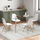 5 Pieces Rectangle Dining Table Set with 51 Inch Glass Tabletop by LJGDeals
