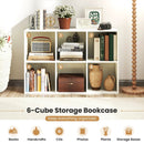 Modern 6-Cube Bookcase with Anti-tipping Kits for Bedroom Living Room-White by LJGDeals
