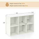 Modern 6-Cube Bookcase with Anti-tipping Kits for Bedroom Living Room-White by LJGDeals