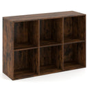 6-Cube Bookcase with Anti-Tipping Kit - Rustic Brown by LJGDeals