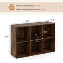 6-Cube Bookcase with Anti-Tipping Kit - Rustic Brown by LJGDeals