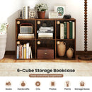 6-Cube Bookcase with Anti-Tipping Kit - Rustic Brown by LJGDeals