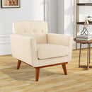 Modern Accent Chair Upholstered Linen Fabric Armchair with Removable Padded Seat Cushion by LJGDeals