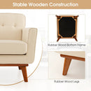 Modern Accent Chair Upholstered Linen Fabric Armchair with Removable Padded Seat Cushion by LJGDeals