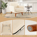 Modern Accent Chair Upholstered Linen Fabric Armchair with Removable Padded Seat Cushion by LJGDeals