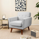 Modern Accent Chair Upholstered Linen Fabric Armchair with Removable Padded Seat Cushion by LJGDeals