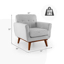 Modern Accent Chair Upholstered Linen Fabric Armchair with Removable Padded Seat Cushion by LJGDeals