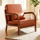 Modern Accent Chair Faux Leather Linen Fabric Upholstered Armchair by LJGDeals