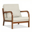 Modern Accent Chair Faux Leather Linen Fabric Upholstered Armchair by LJGDeals