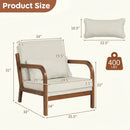 Modern Accent Chair Faux Leather Linen Fabric Upholstered Armchair by LJGDeals