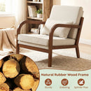 Modern Accent Chair Faux Leather Linen Fabric Upholstered Armchair by LJGDeals