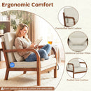 Modern Accent Chair Faux Leather Linen Fabric Upholstered Armchair by LJGDeals