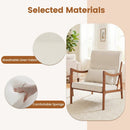 Modern Accent Chair with Solid Rubber Wood Faux Leather Upholstered Armchair by LJGDeals