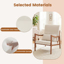Modern Accent Chair with Solid Rubber Wood Faux Leather Upholstered Armchair by DirectDeals